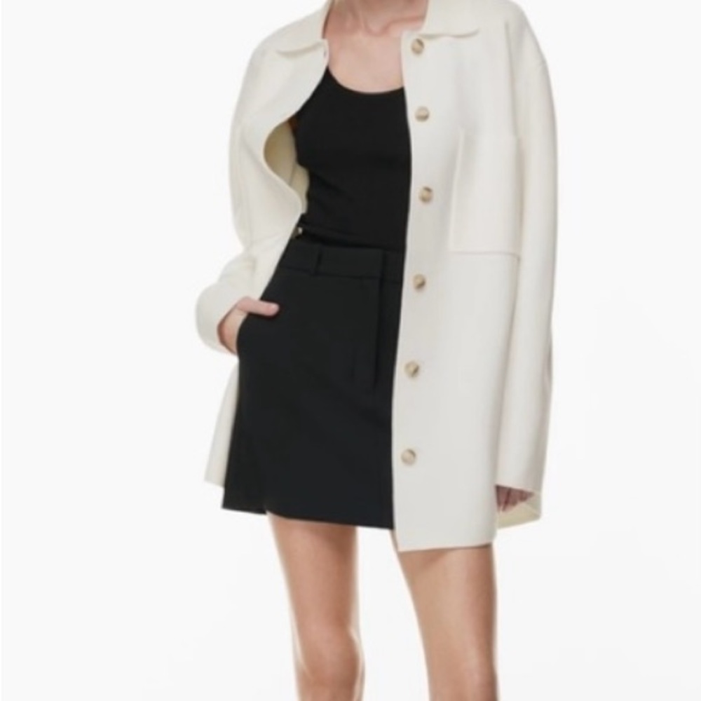 Aritzia Cream Button-Up Blazer